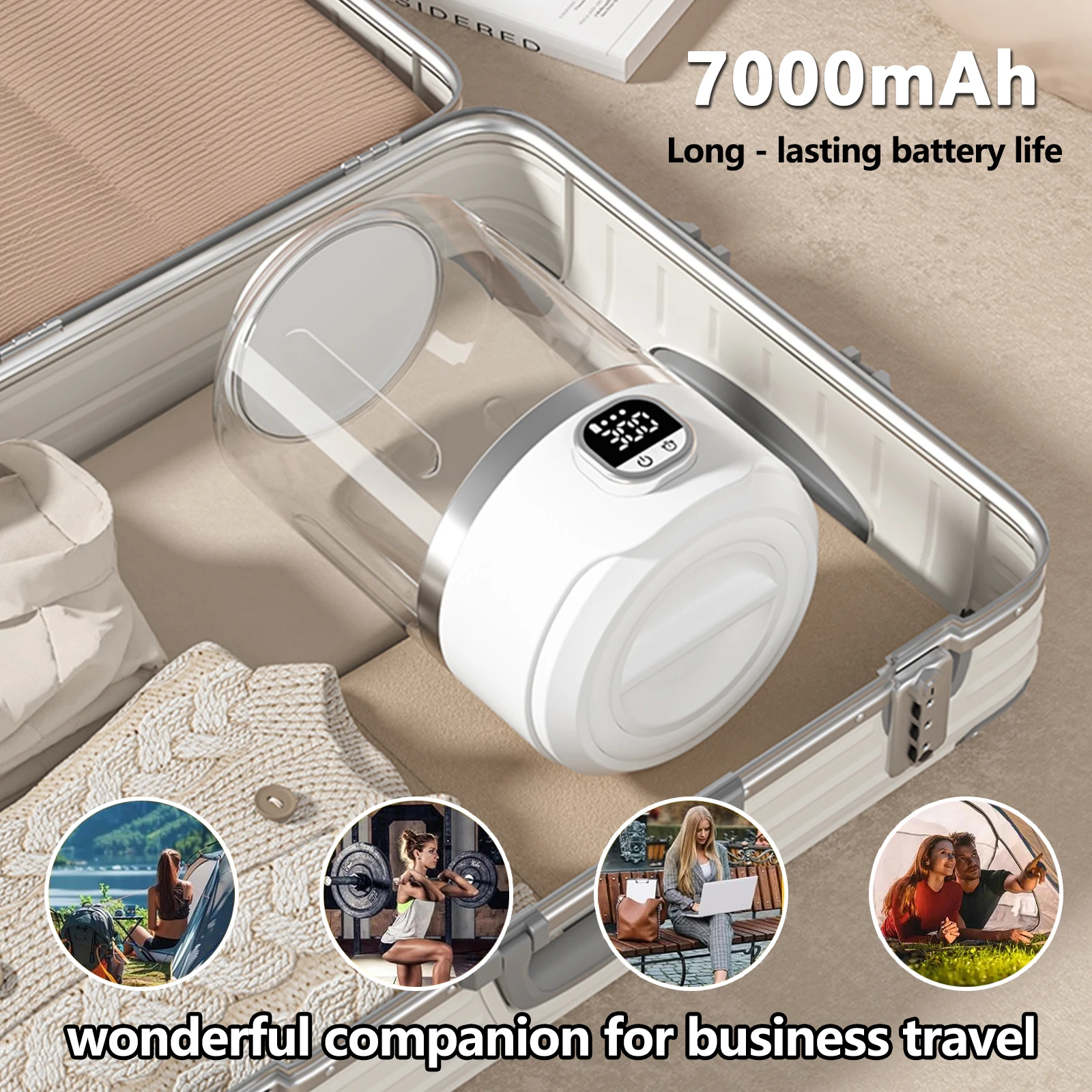 7000mAh Battery Portable Automatic mini Washing Machine For Business Travel Home Outdoor Camping Laundry of Underwear Socks