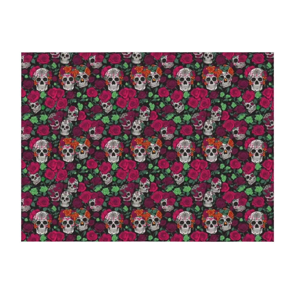 

Sugar Coated Bones Sugar Skull Pattern Throw Blanket Moving Bed linens wednesday for babies Blankets