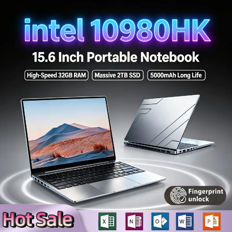 Intel i9 10980HK 15.6 Inch Ultra Thin Gaming Laptop 32GB RAM 2TB SSD Fingerprint Unlock WiFi 6 4K Pro Max Prime Speed