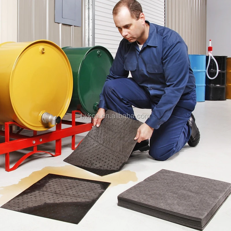 Fogli super assorbenti in polimero per fuoriuscite di olio assorbente chimico per la risposta Buona assorbimento Giallo Hazmat Assorbimento rapido del tampone