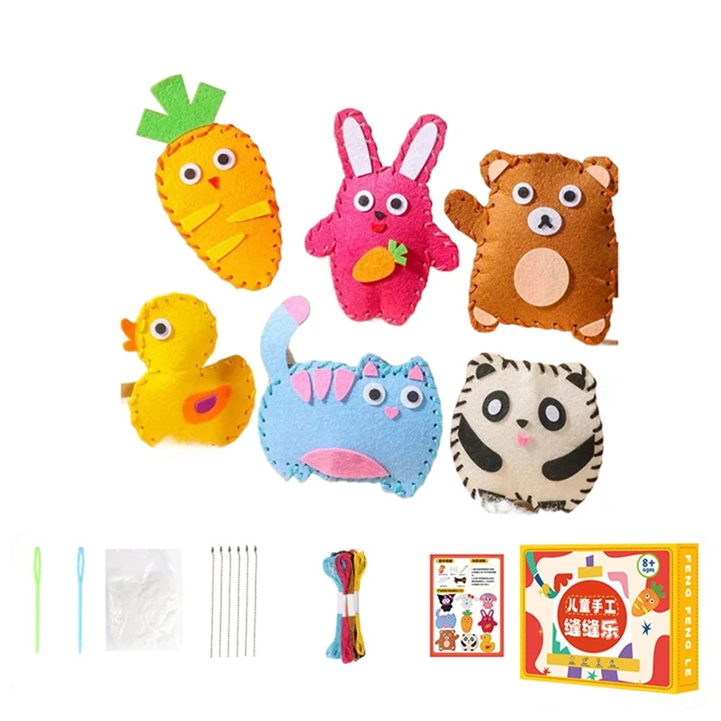 FBIL-Kids Sewing Kit Doll Sewing Kit For Kid Doll Making Supplies Learn To Sew Stuffed Animal Dolls Kid's Sewing Kit