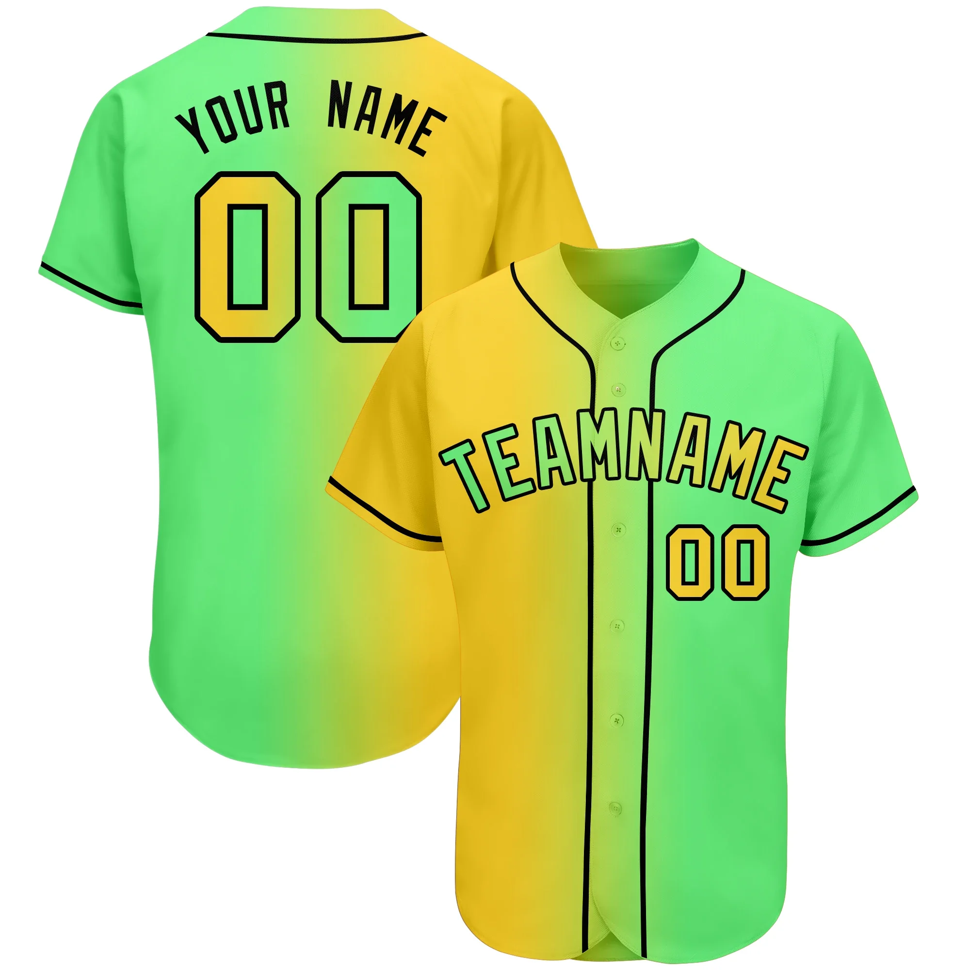 Aangepaste honkbal Jersey gepersonaliseerd gradiënt shirt bedrukt teamnaam nummer College League softbal spel training shirt voor mannen