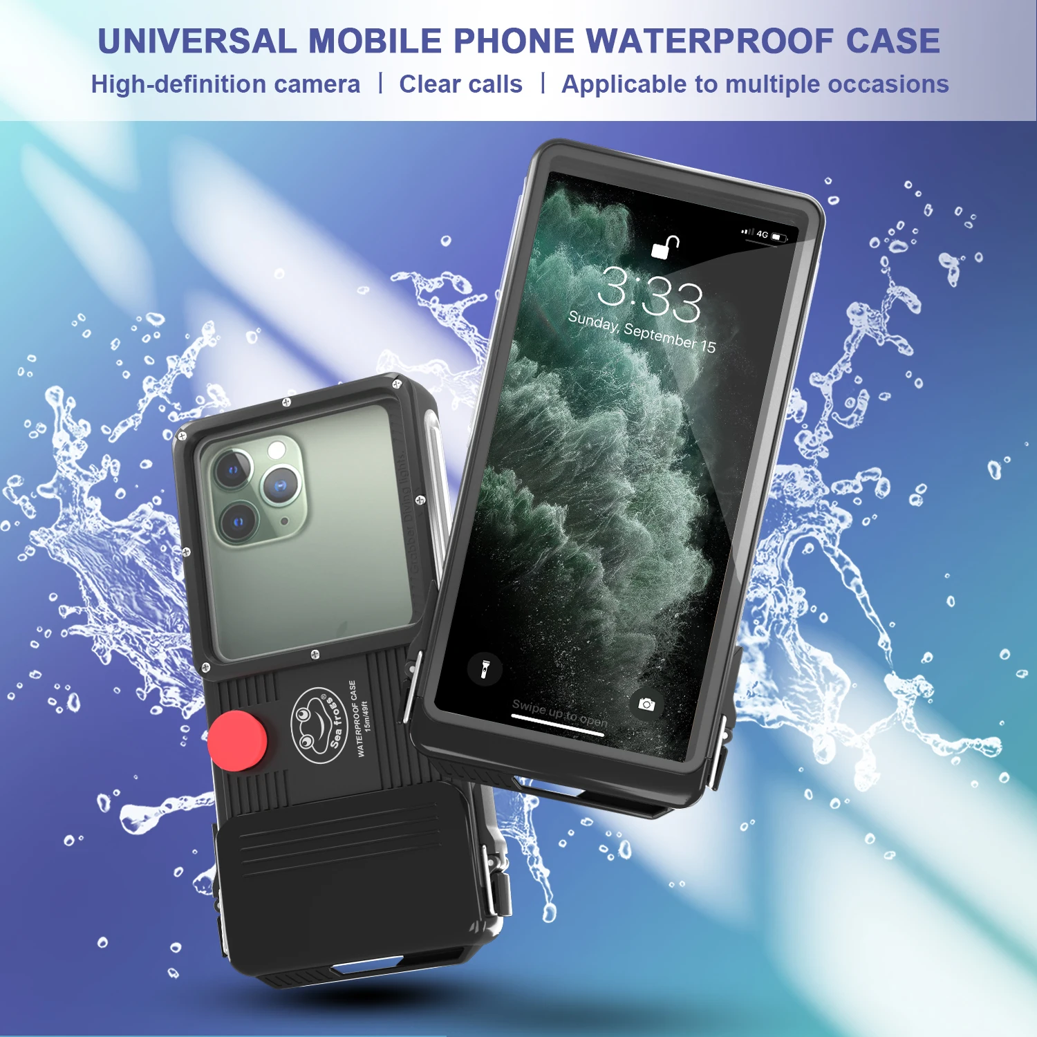 

Universal Waterproof Phone Case Cover For Under 7'' All Smartphone Bag 15M Underwater Diving Photography Equipment Accessories