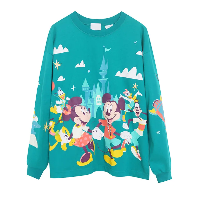 Disney World Disneyland Sweatshirt Women O Neck Pullover Tops Mickey Minnie Mouse Daisy Donald Duck Cartoon Casual Jumper Femme