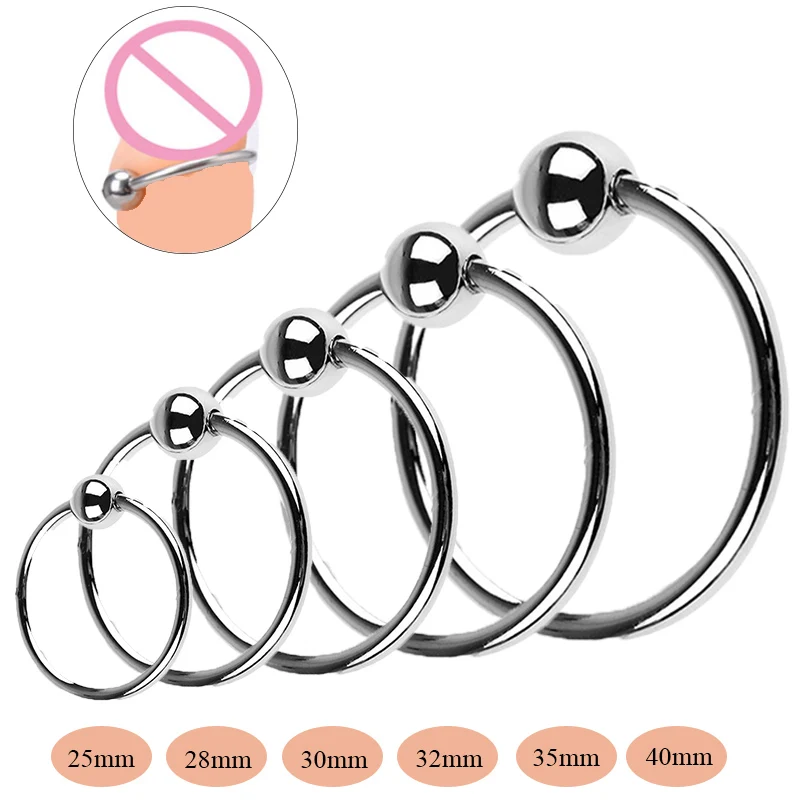 

Metal Penis Ring Delay Ejaculation Toys for Men Male Stainless Steel Cock Ring Cockring Chastity Device Glans Stimulator