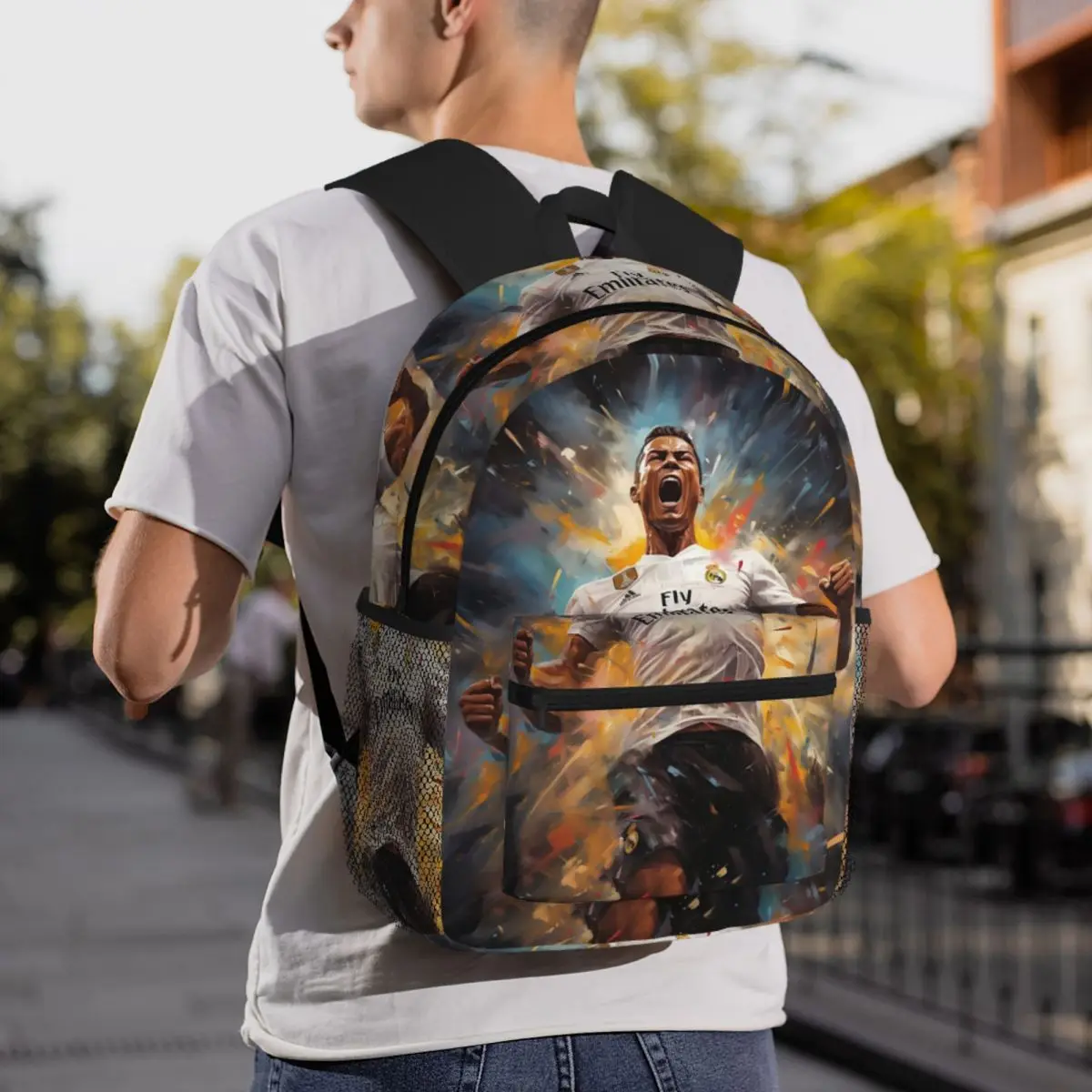 Cristiano Ronaldo Jumps Backpack Daypack Large Capacity Children BookBag School Bag Shoulder Bags for Men Women