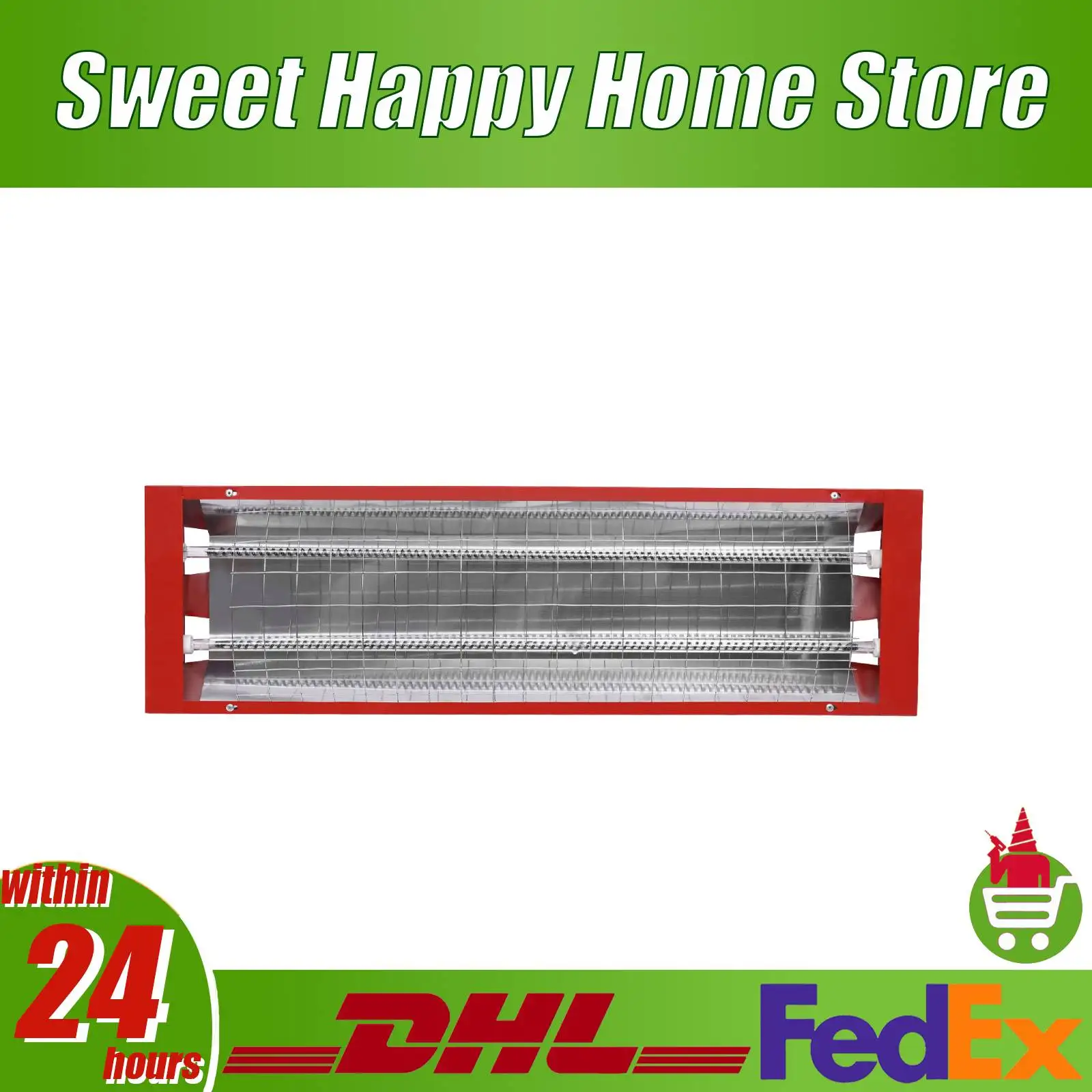 

2PCS 2000W Infrared Paint Baking Lamps Dual-Tube Auto Body Repair Heat Lamp 110V with 45° Adjustable Stand for Car/Furniture Dry