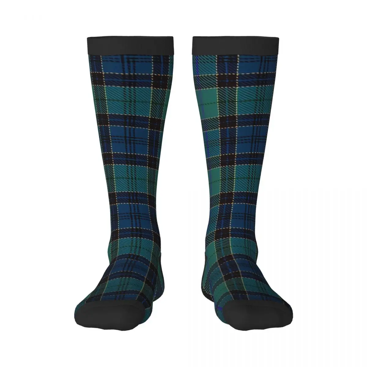 Casual Stockings Traditional Scottish Folklore Elements Plaid Pattern Knee Thigh High Long Socks