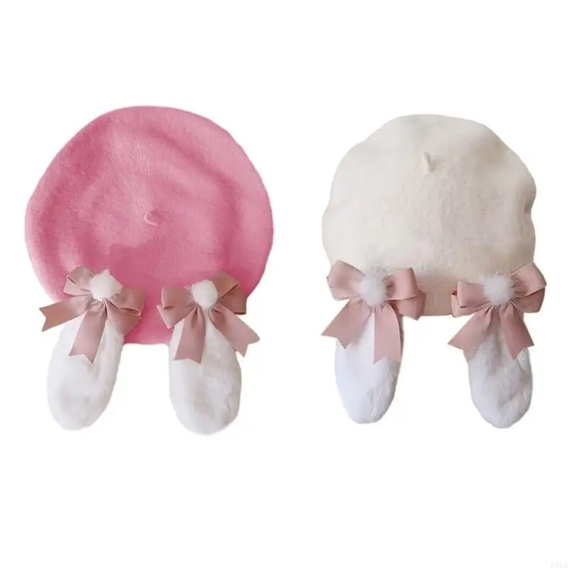 P88A الكبار أفخم الأرنب الأذن قبعة الشتاء الخريف يندبروف فتاة الرسام قبعة للسفر