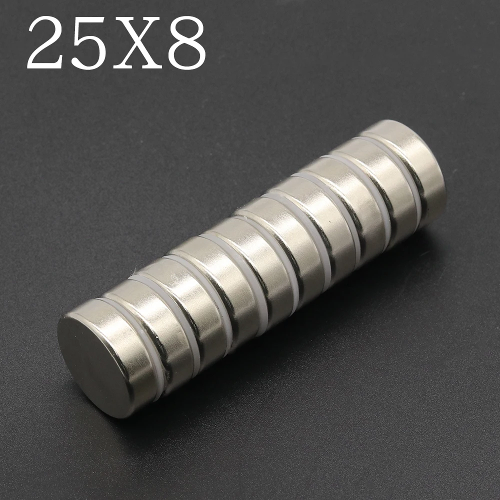 

1/2/5/10 Pcs 25x8 Neodymium Magnet 25mm x 8mm N35 NdFeB Round Super Powerful Strong Permanent Magnetic imanes Disc 25*8