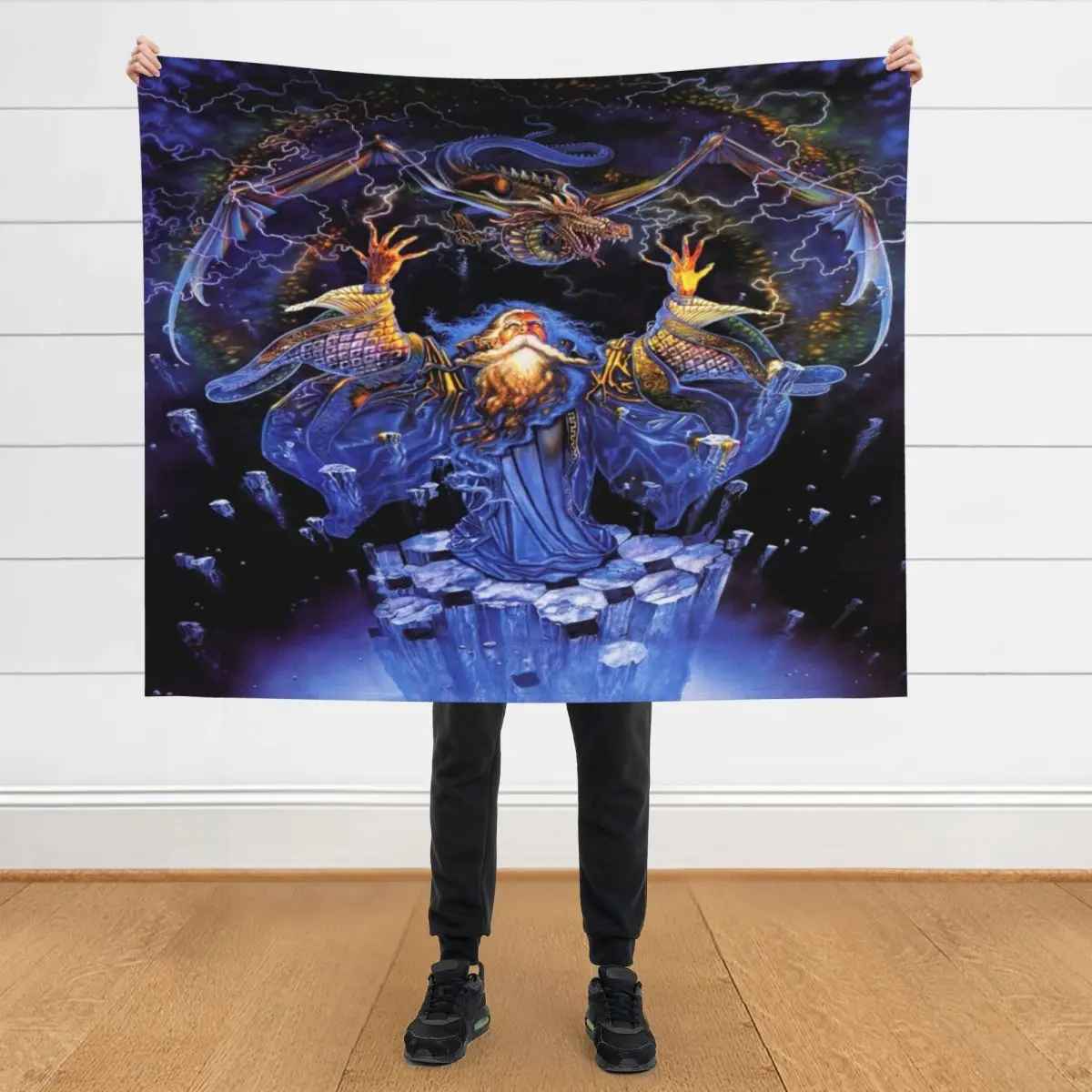 

Dragon&Wizard Throw Blanket valentine gift ideas decorative Picnic Blankets