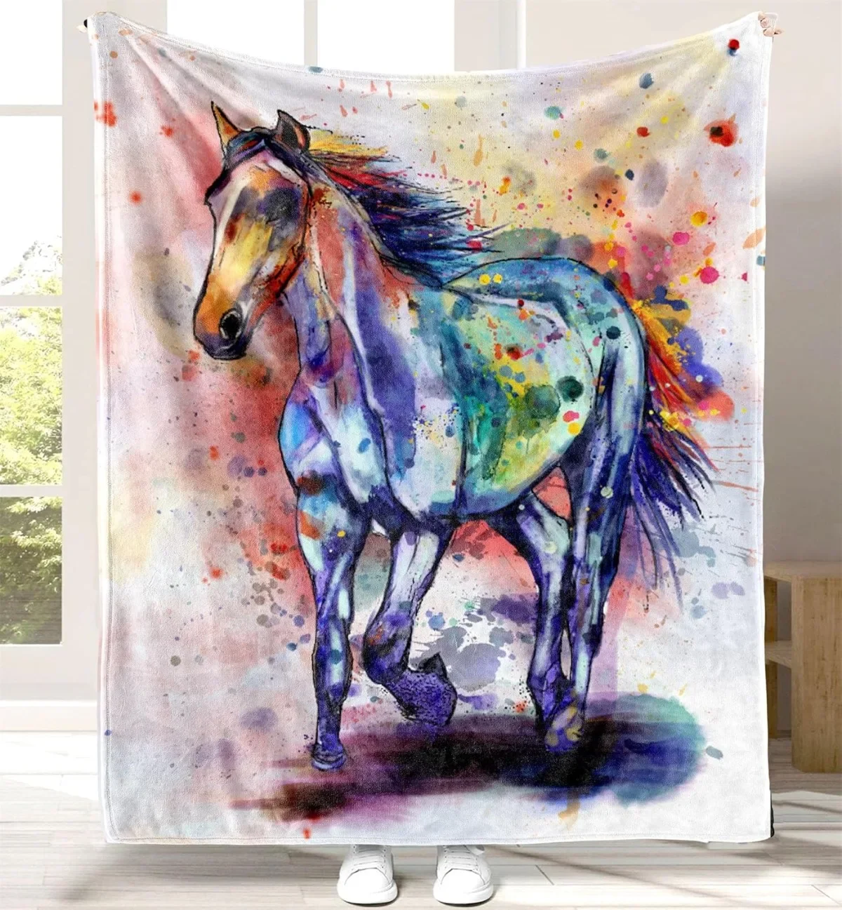 Horse Blanket Gifts for Girls Boys Soft Throw Blanket Travel for Outdoor Couch Sofa Birthday Gifts for Women Men Kids