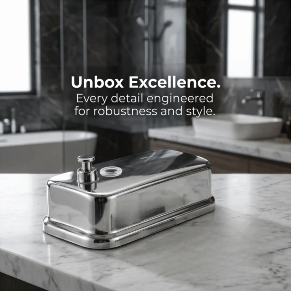 

Stainless Steel Soap Dispenser Silver 800ml Capacity Hand Soap Dispenser Liquid Soap Refillable Manual Soap Dispenser