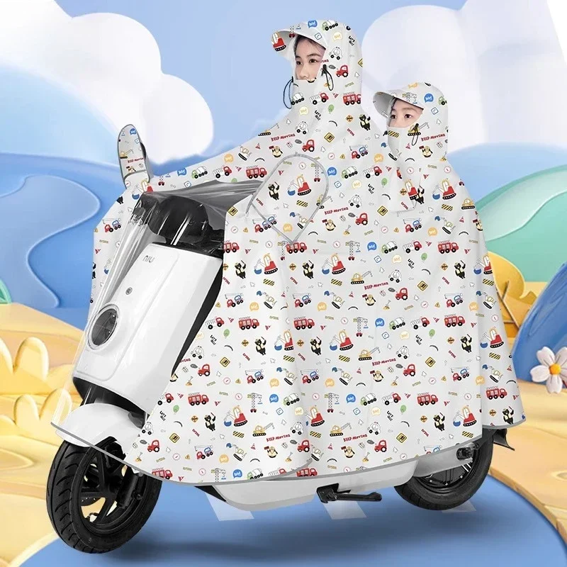 

2025 new rear parent-child mother-child raincoat electric car double motorcycle battery poncho long whole body rainstorm protect