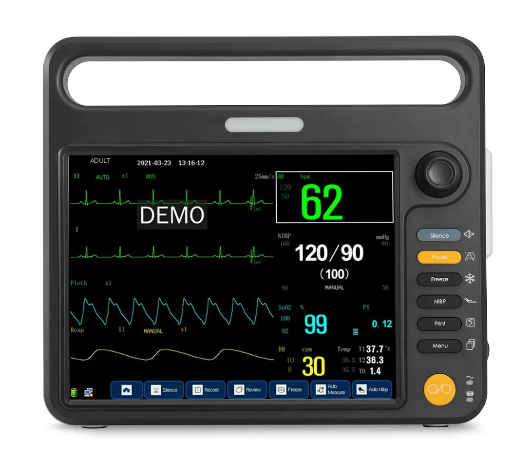 Chenwei Medical Equipment Multi Parameter 12.1 inch Medical Veterinary Patient Monitor with Audible and visual alarm