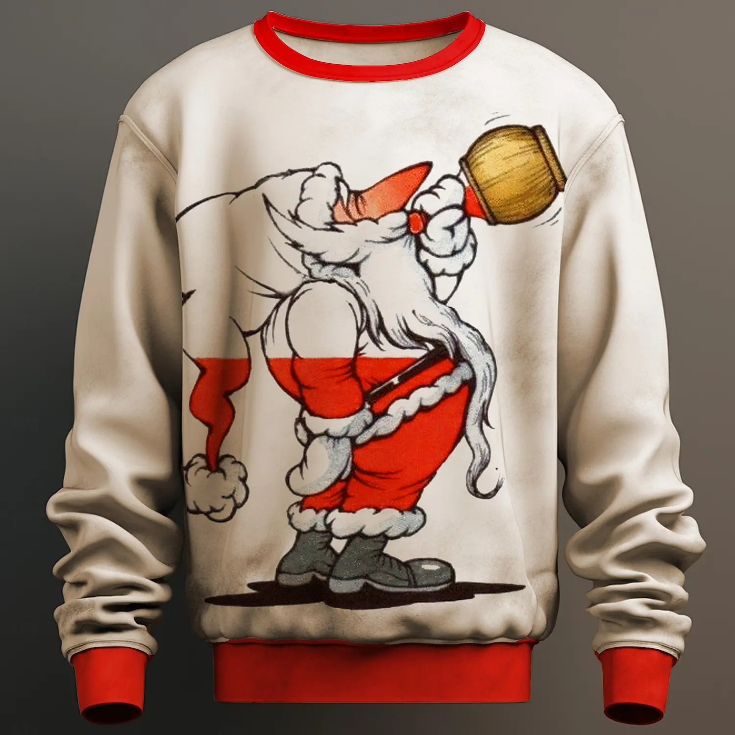 Christmas Men's Funny Sweatshirts Pullover Santa Claus Graphic Vacation Printed Long Sleeves Hoodies Oversized Men Clothing Tops