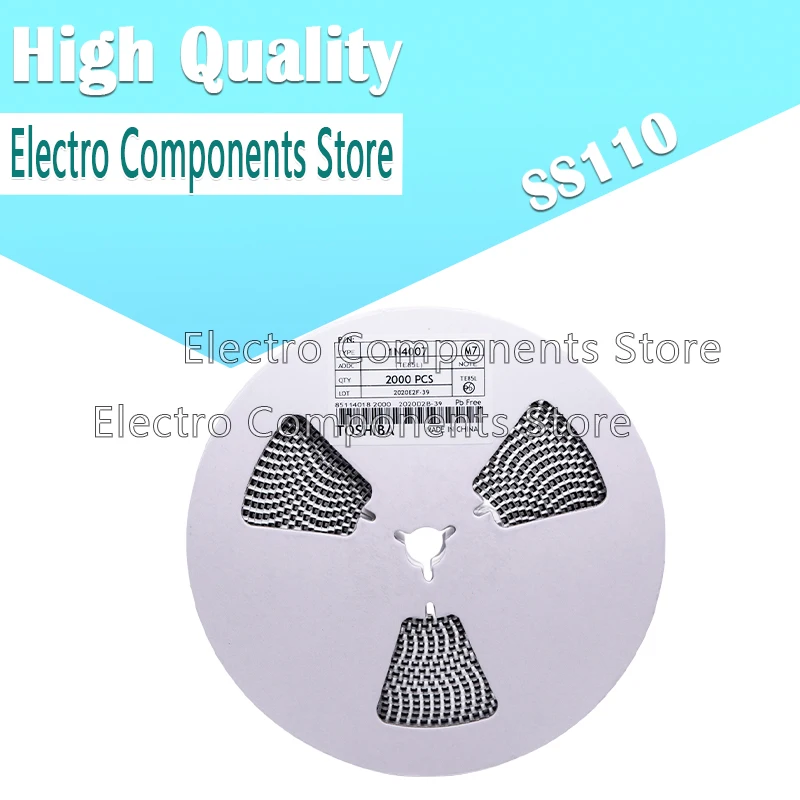 2000PCS/Tape & Reel SS110 SR1100 1A/100V SMA(DO-214AC) SURFACE MOUNT SCHOTTKY BARRIER RECTIFIER SMD SMA DO-214AC Schottky Diode