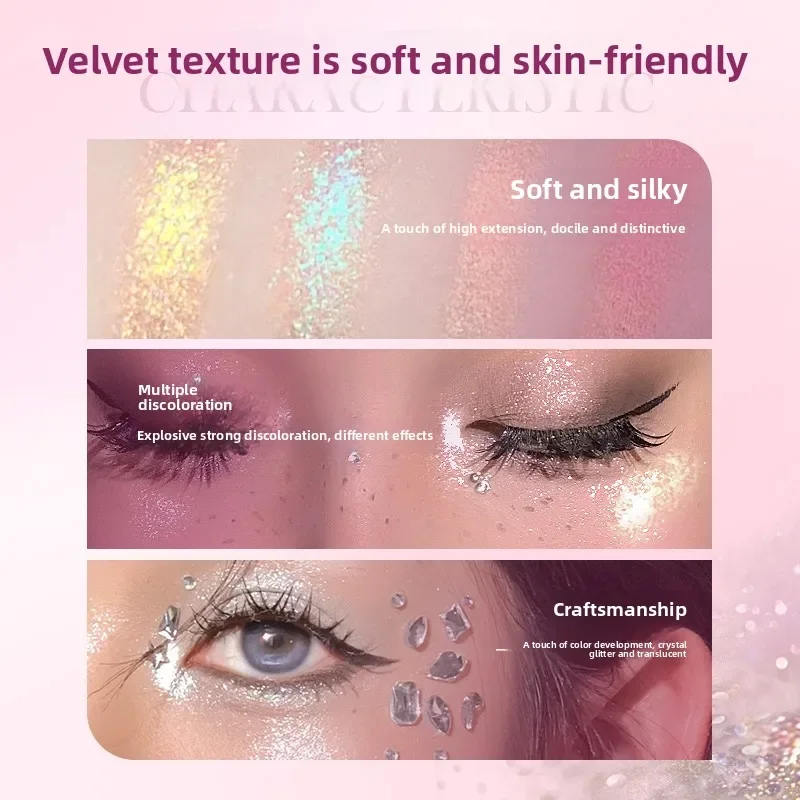 Chameleon High Pigment Glitter Poeder Verheldert Highlighter Oogschaduw Hoogglanzend Gezicht Illuminator Palette Narutal Glow Finish