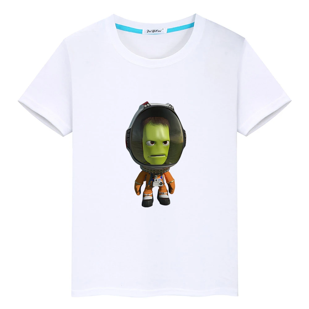 Kerball Space Program Game Print T-shirts 100% Cotton High Quality Casual Tees for Boys/Girls Casual Short Sleeve Children Shirt