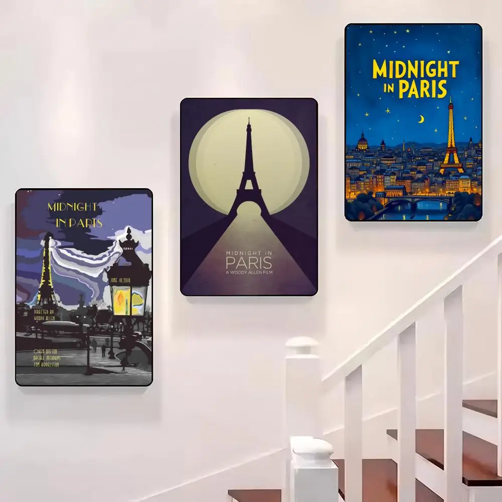 

M-Midnight in Paris Classic Movie Poster Sticky Wall Waterproof Home Living Room Bedroom Bar Aesthetic Decoration Perfect Gift