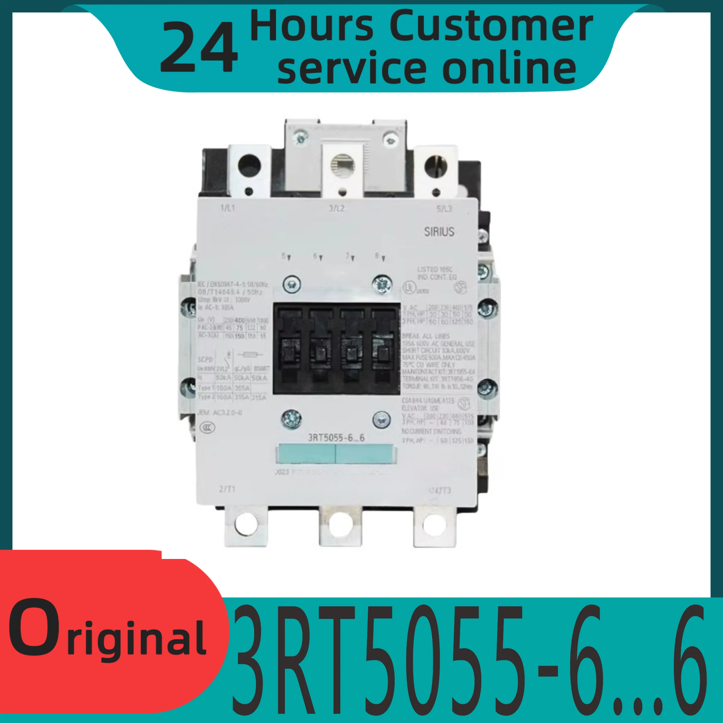 

Новый оригинальный контактор 3RT5055-6... 6AF36 110В 127В 6AP36 185А