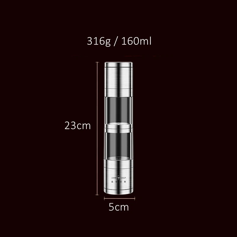 304 Stainless Steel Magnetic Suction Pepper Mill Ceramic Rotor Adjustable Coarseness Salt Grinder for Kitchen Cooking Accessory