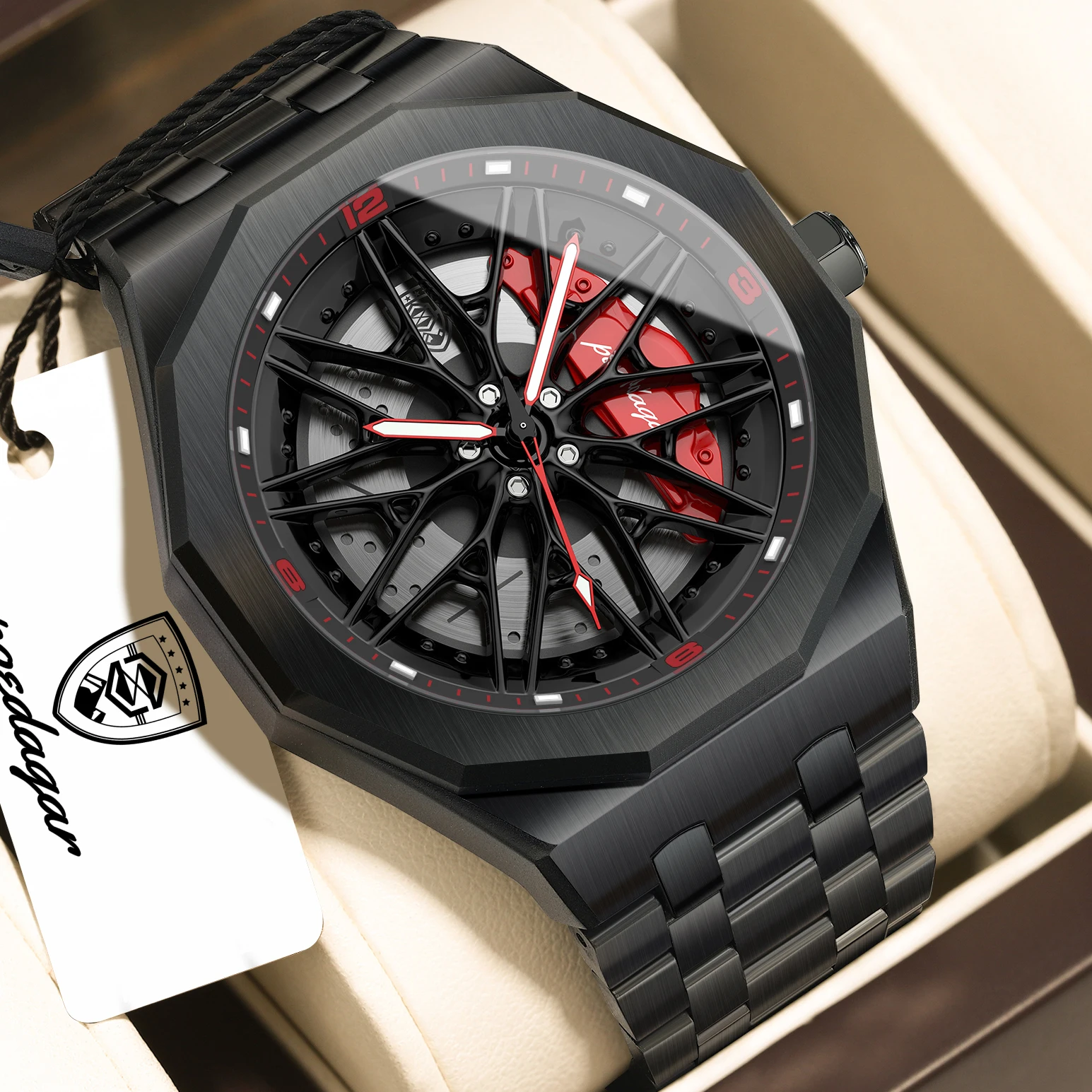 POEDAGAR Top Luxury Male Clock Waterproof Luminous Fashion Men's Watches Creative Rotary Dial Sports Man Wristwatch Quartz Reloj