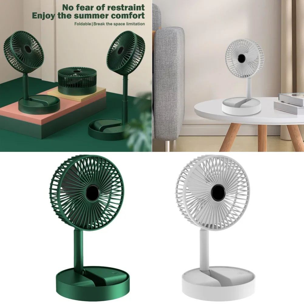 Desktop Foldable Fan Household Foldable Telescopic USB Rechargeable 3 Speed Summer Low Noise for Dormitory Office Car WORLDKPI