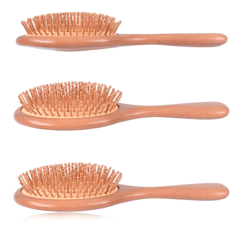 

Деревянная массажная расческа с воздушной подушкой из натурального бука, с широкими зубьями, для массажа кожи головы, расслабляющая, распутывающая волосы, для всех типов волос