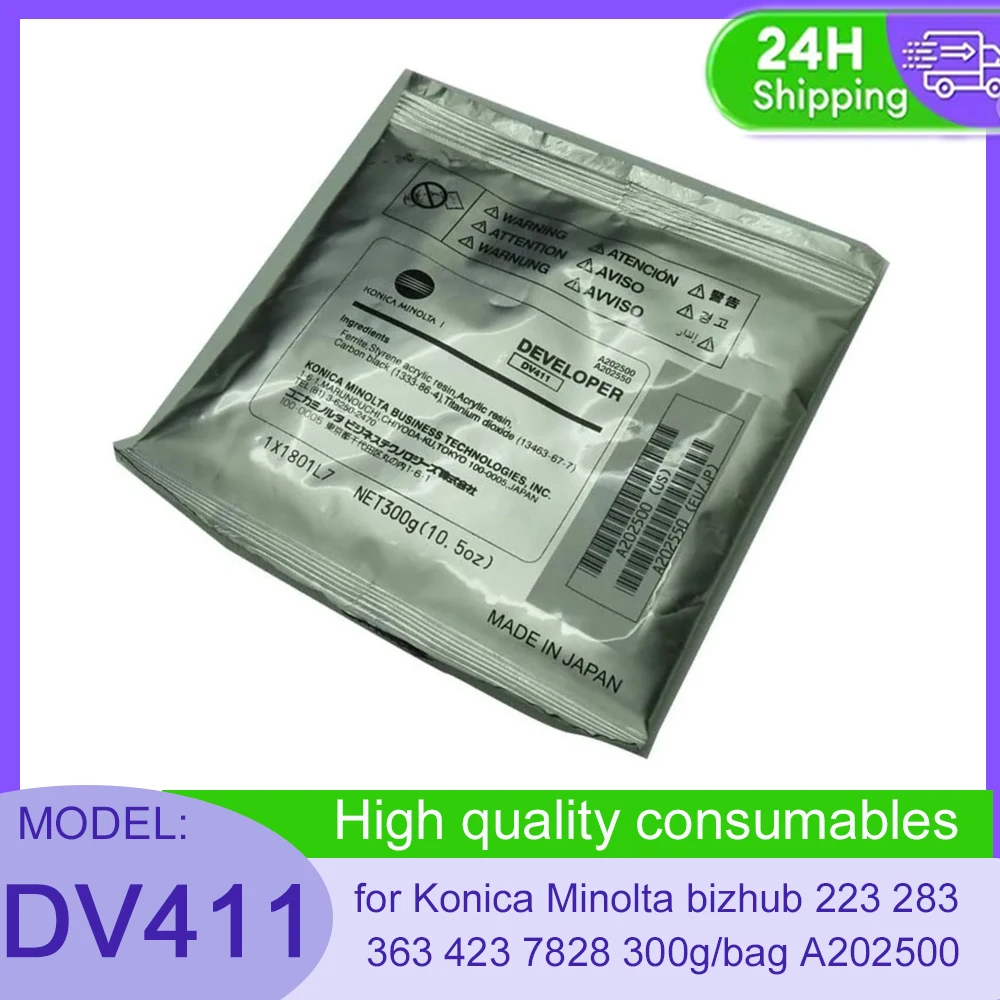 

compatible Dv411 Developer for Konica Minolta bizhub 223 283 363 423 7828 300g/bag A202500 Black Developer Dv411 Developer