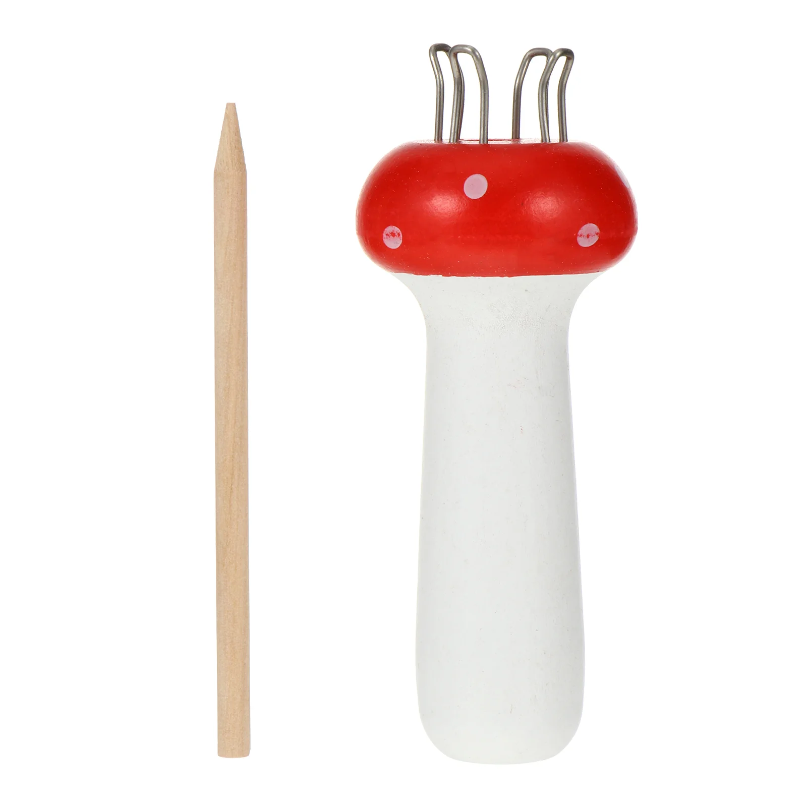 

Mushroom Wool Knitter Wooden Tool Hand Held Supplies Red Braided Toy Wool Yarn Cotton Silk Fiber Lasting