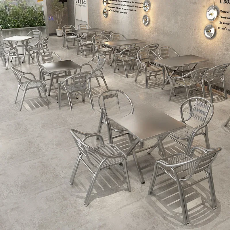 

Industrial style barbecue shop stall stainless steel folding table