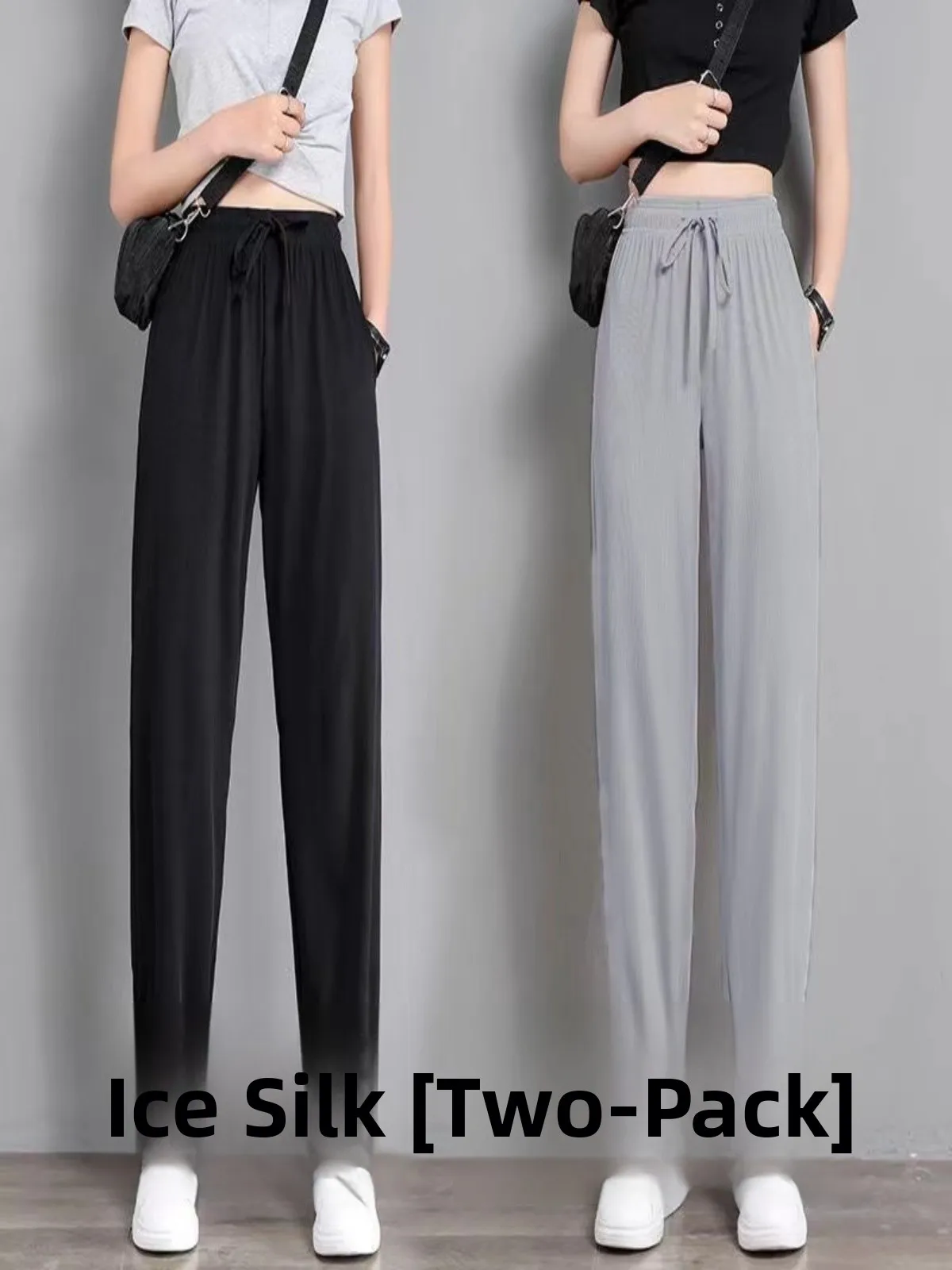Ice Silk Casual Loose Women's Sport Pants Thin Spring Autumn Harem Pants Trendy Cuffed Trousers Summer New Arrival