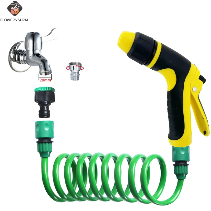 

1 Piece/Set Adjustable Nozzle Garden EVA Spring Car Wash Water Pipe Gardening Irrigation Pipe, Garden Supplies