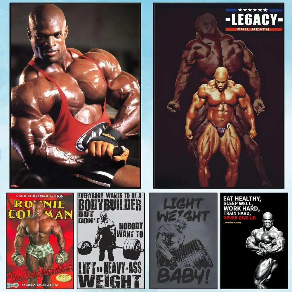 Чемпион бодибилдинга R-Ronnie C-Coleman, картина с каллиграфией, холст, постер: без складок, водонепроницаемый, прочный, все пространство, настенный декор