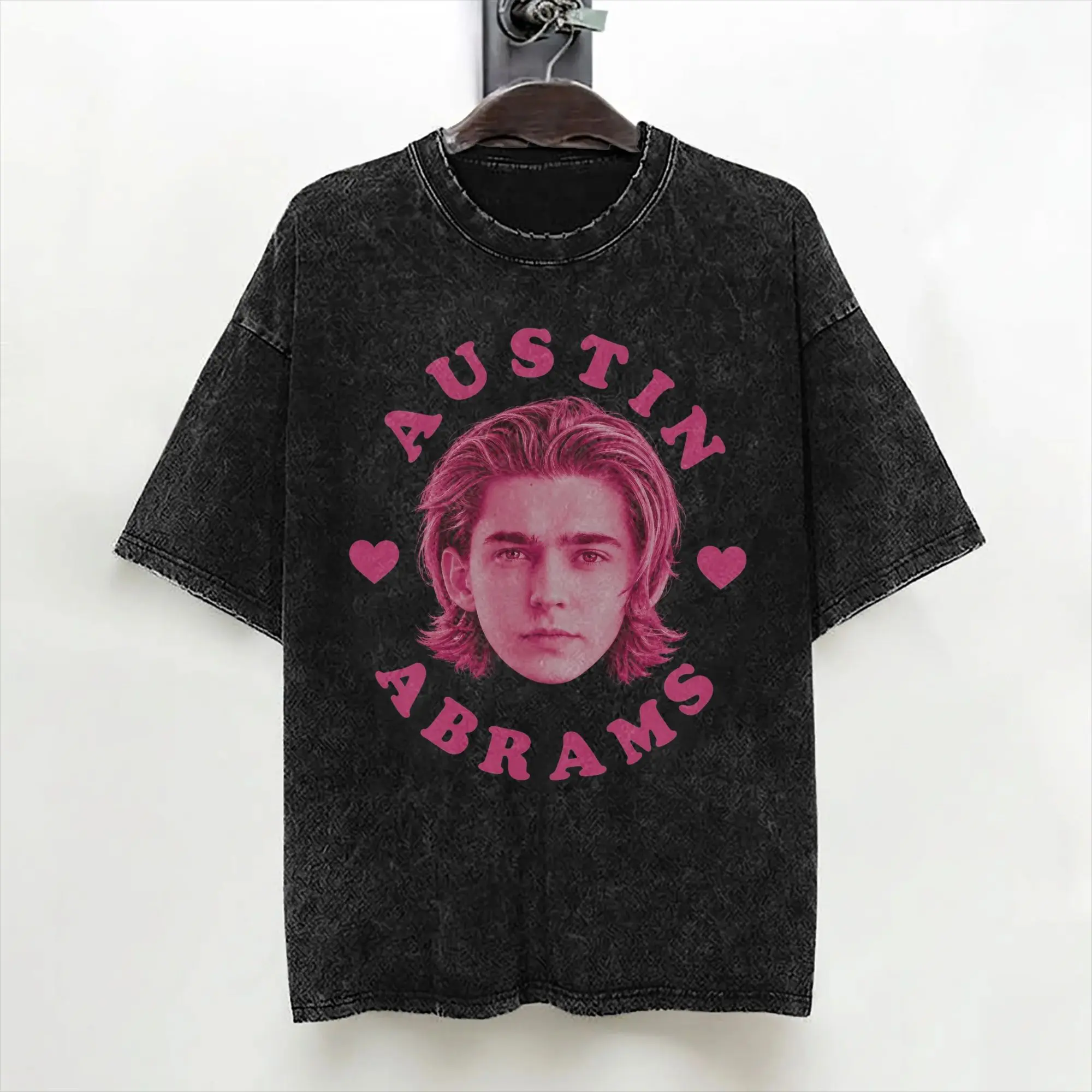 Austin Abrams Bryan  Washed T Shirts Streetwear Novelty T-Shirt  Tees Tops Men Women Cotton Harajuku Graphic