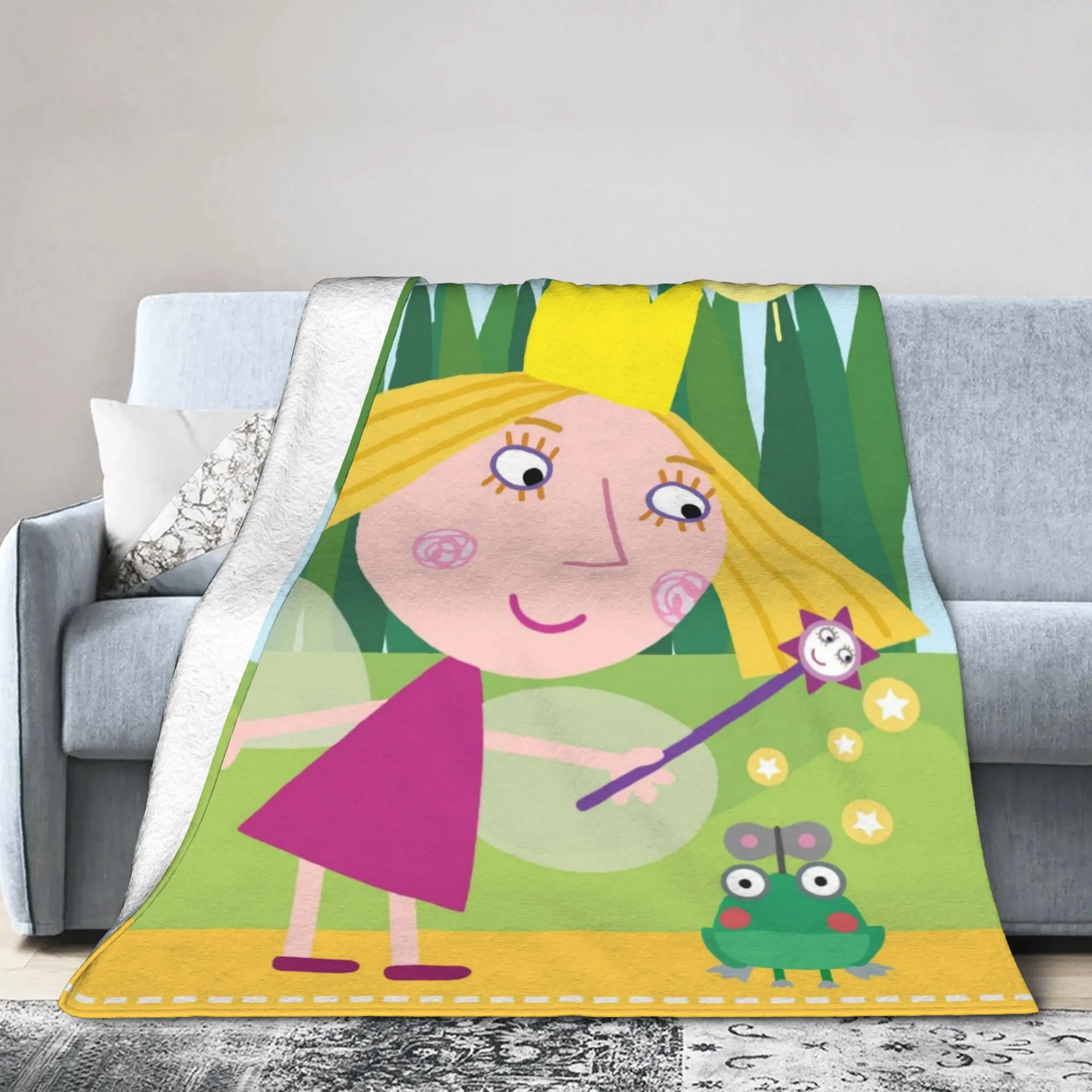 بطانيات Ben and Holly's Kingdom ben y holly فائقة النعومة من الفلانيل للشفاء، بطانيات رمي لحاف