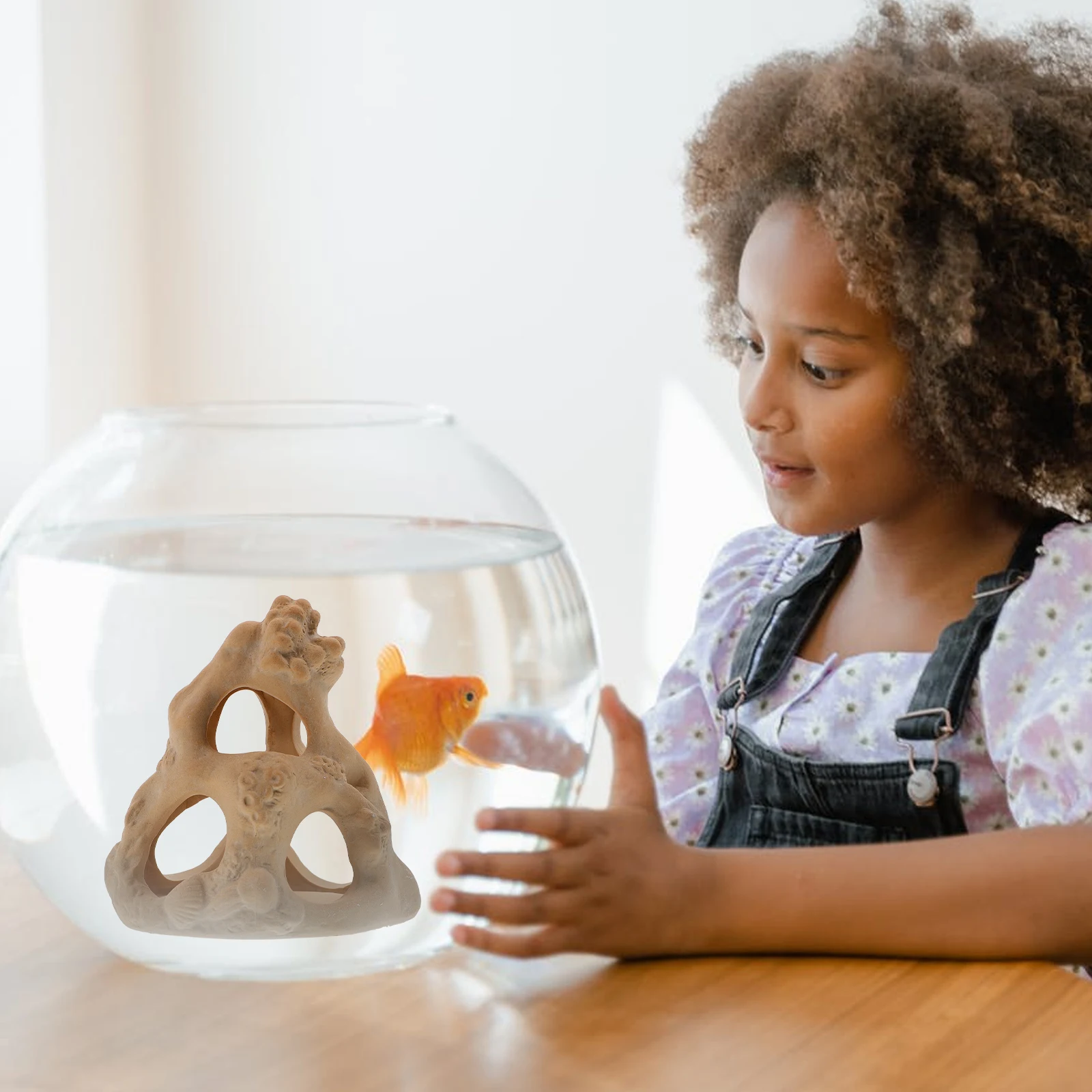 

Ceramic Fish Tank Hideout Cave Realistic Aquarium Stone Decor for Landscaping Ornament Vivid Artificial Stone Cave Safe