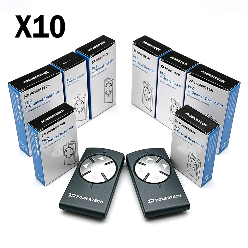 1-10pcs Powertech PR2 PR1 PR4 Electric Garage Door / Gate Remote Control 433MHz Rolling Code 4 Channels Hand Transmitter