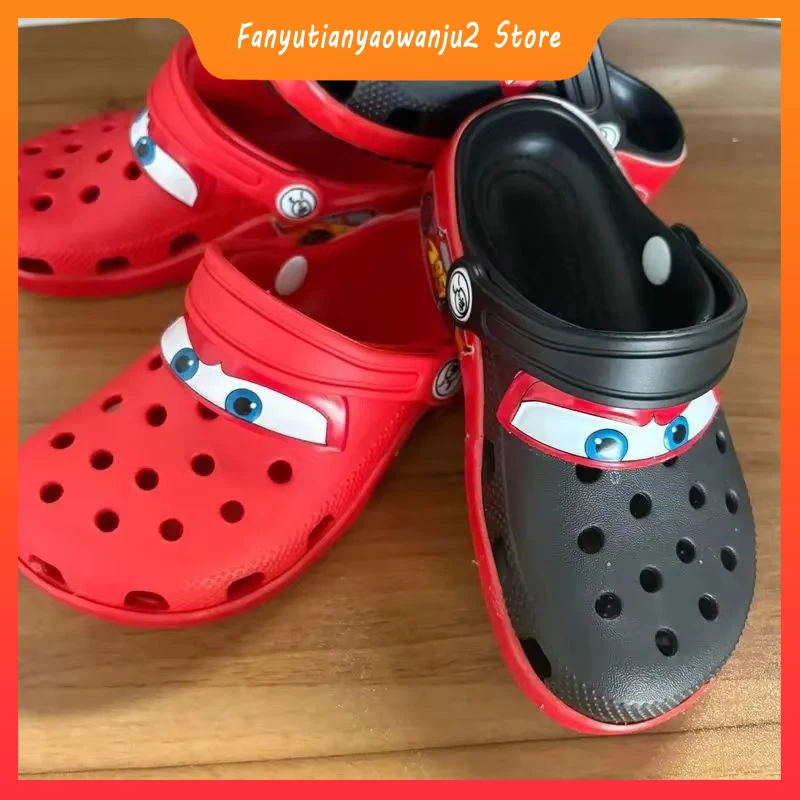 

Детские сандалии в стиле аниме, однотонные тапочки с молниями Mcqueens, дышащие повседневные пляжные сандалии, уличная домашняя летняя удобная обувь из Евы