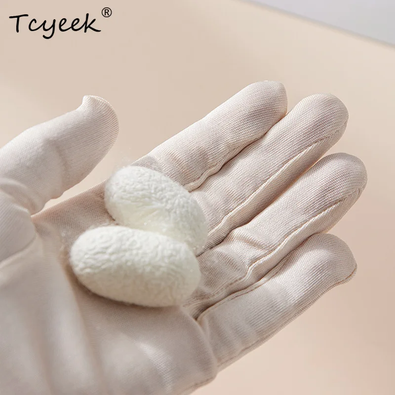 

Tcyeek, женские вязаные перчатки из 100% натурального шелка, женские солнцезащитные перчатки для сна, модные повседневные перчатки против солнечных ожогов 2024, A48565QM