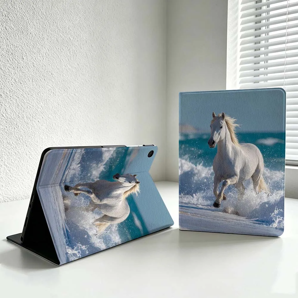 White Horse Running Beach Cover For Samsung Galaxy Tab S11 S10 S9 S8 S7 A11 A9 A8 Ultra Lite FE Plus Soft Inch Tablet Case