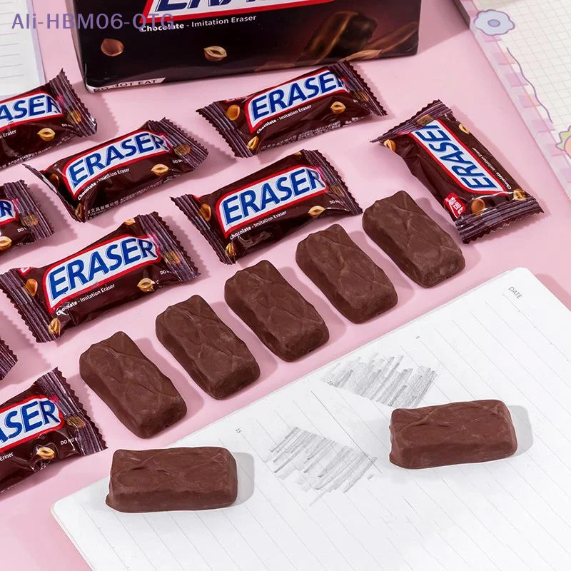 Hot Creative Simulation Chocolate Shaped Rubber Eraser Cute Cartoon Erasers Student School Office Stationery Prize Kids Gifts