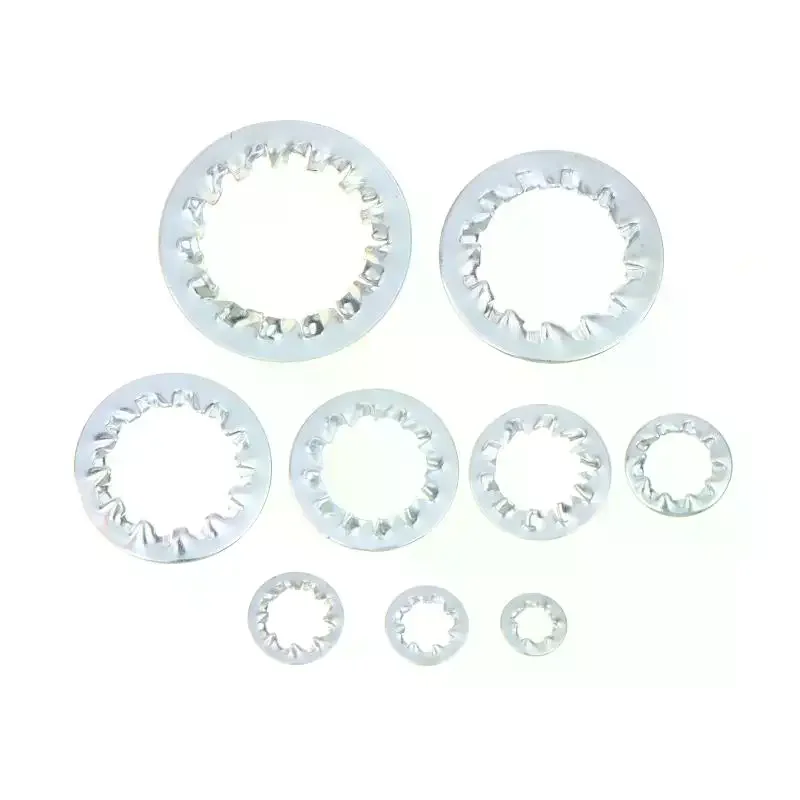 100Pcs M3 M4 M5 M6 M8 M10 M12 M14 M16 Galvanized Carbon Steel Internal Toothed Inner Serrated Lock Washer Shakeproof Gaskets