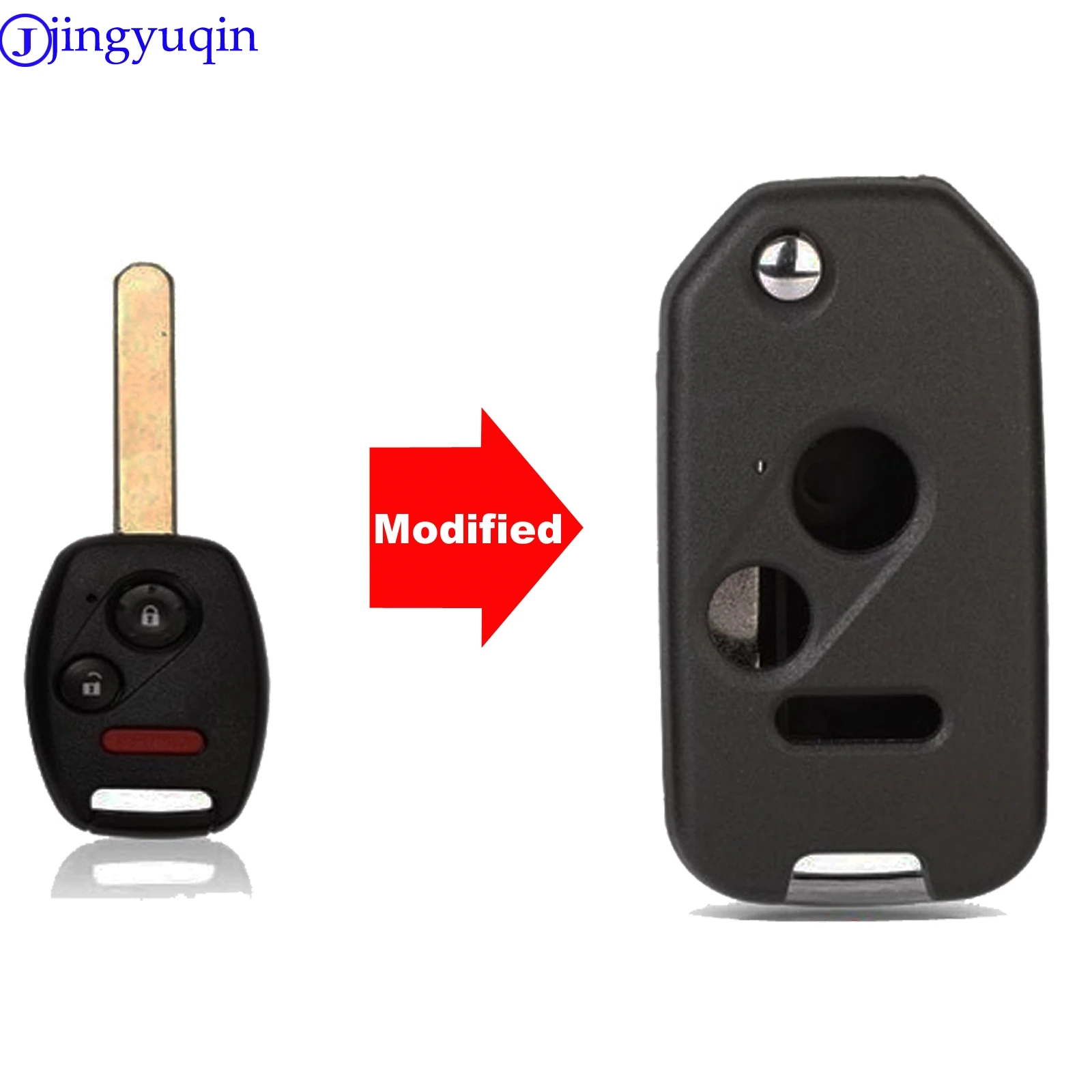 Jingyuqin Blade 3 + 1 2 + 1 2/3 botones cubierta de carcasa de llave remota plegable para Honda Odyssey Rigeline Accord CRV Civic