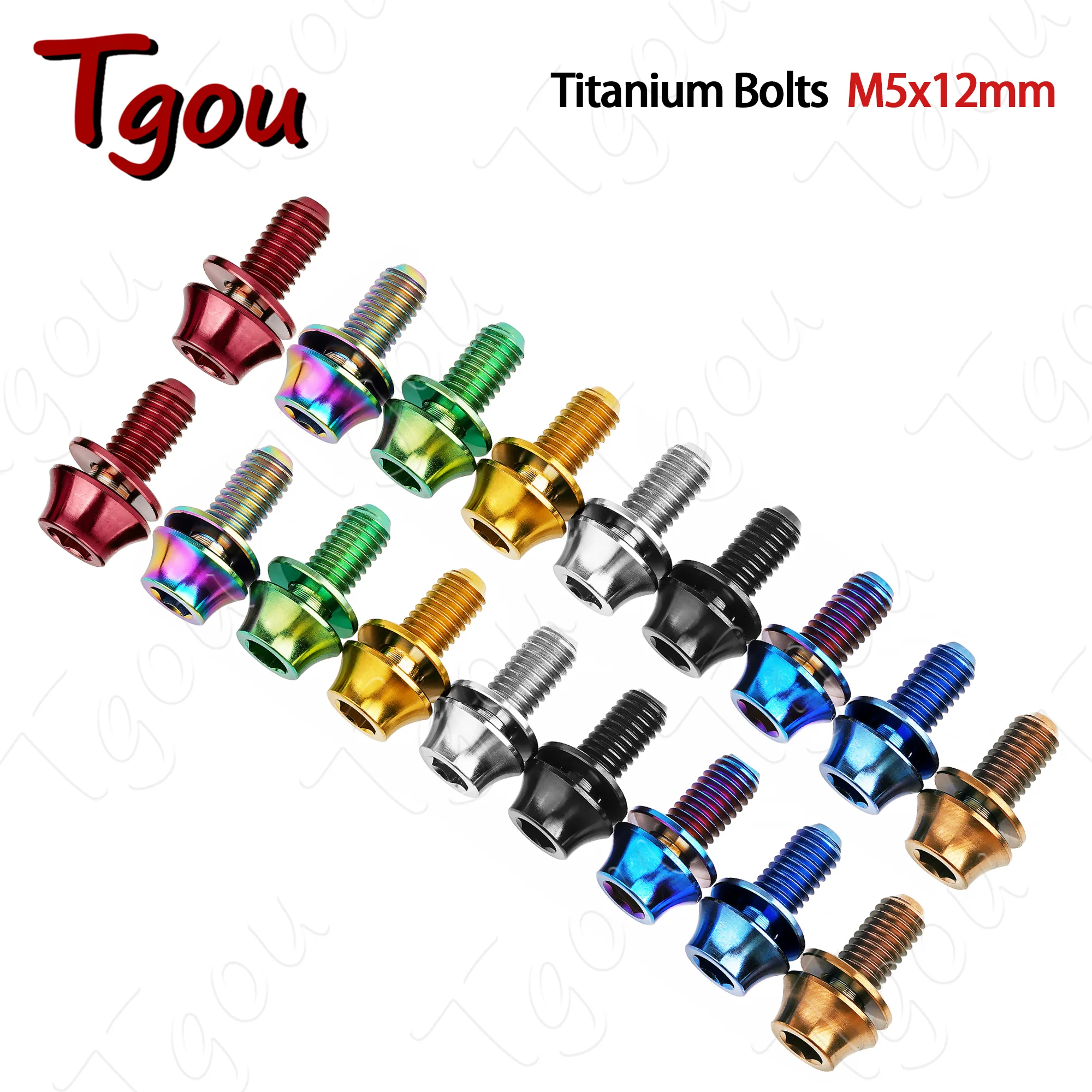 Tgou Titanium Bolt M5x12mm Allen Key Screw with Washer for Bicycle Water Bottle Cage 1Pcs
