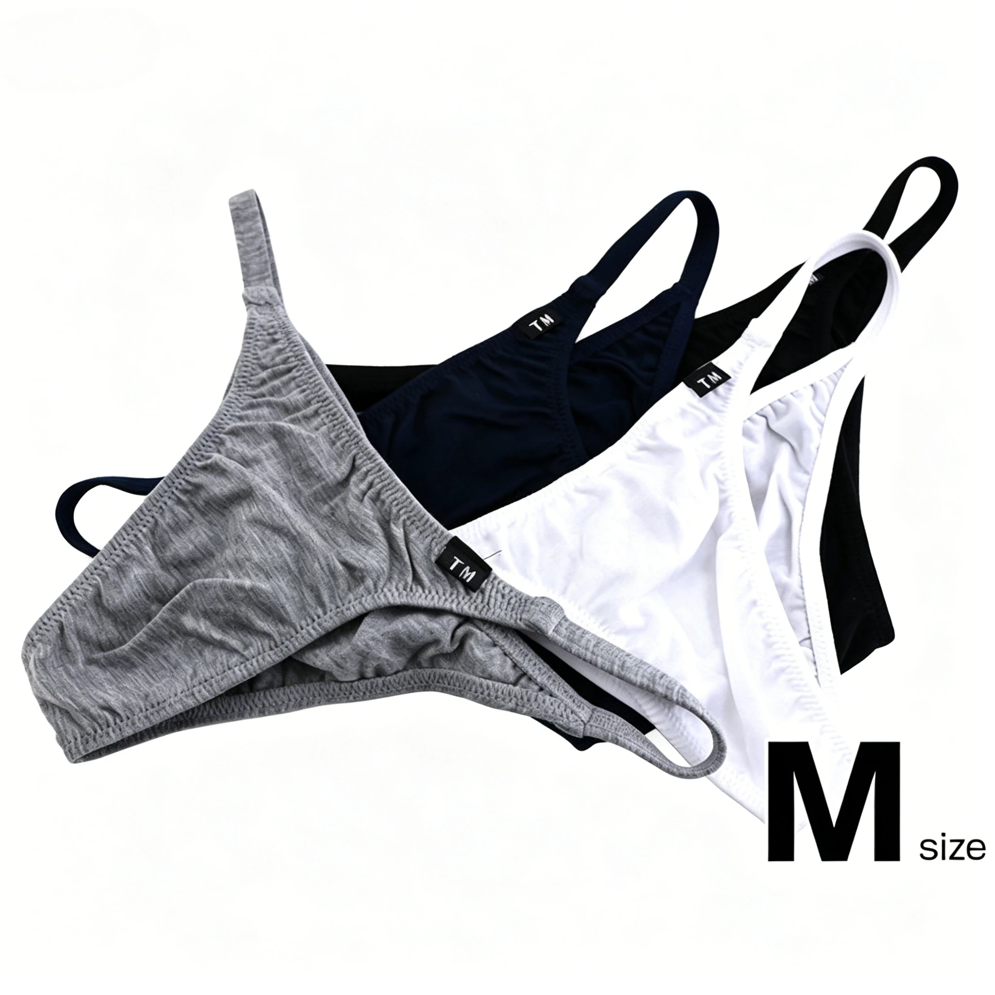 Atmungsaktive Herren-Baumwollslips Einfarbig Dünner Bund Mittelhoch Sitzende Bikini-Unterwäsche