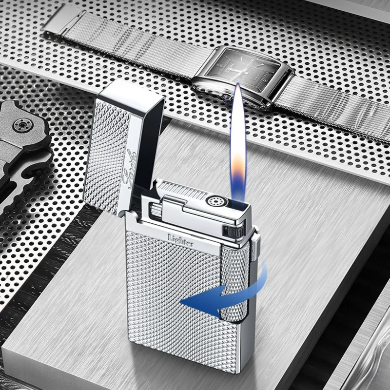 New Cigar Lighter Dual-fire Electroplating Process Inflatable Igniters Metal Windproof Cigarettes Lighters & Smoking Accessories