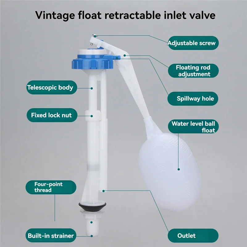 

LJL Регулируемые шарики для унитаза старого типа с впускным клапаном G1/2, поплавковый шарик для управления уровнем воды, аксессуары для туалета