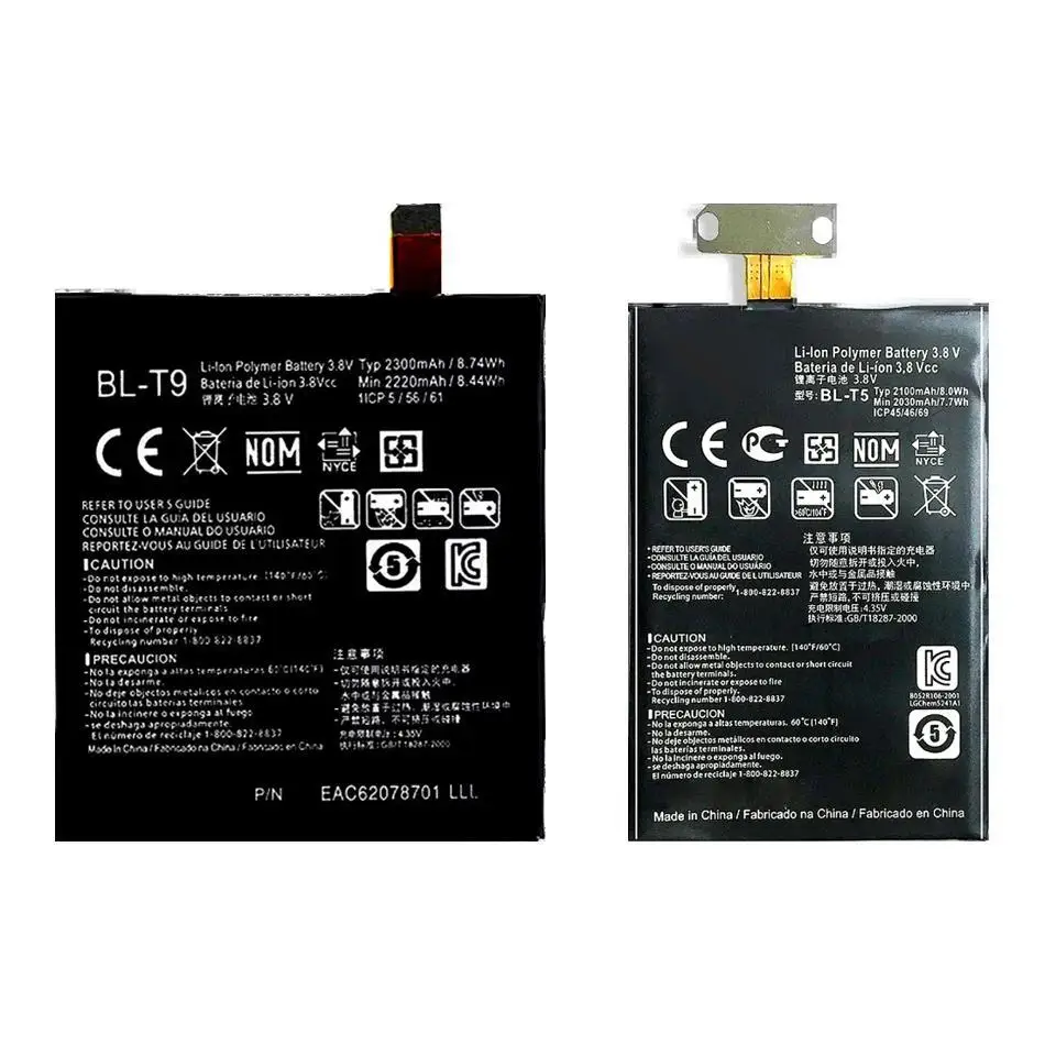 

Аккумулятор для мобильного телефона с быстрой зарядкой BL-T5 BL-T9 2100-2300 мАч Nexus G 4 5 Lte 4G